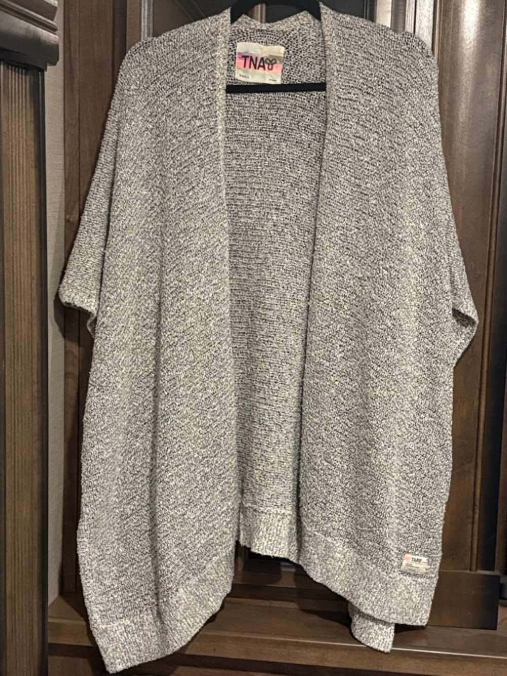 TNA Gray Knit Open Cardigan Sweater